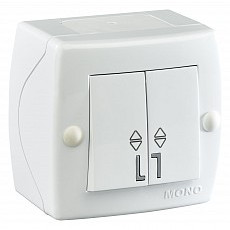 Выключатель проходной двухклавишный mono electric octans ip20 104-010101-111